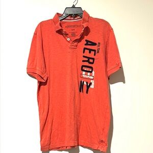 Aeropostale Men's Size XL Orange Polo Shirt Y2K